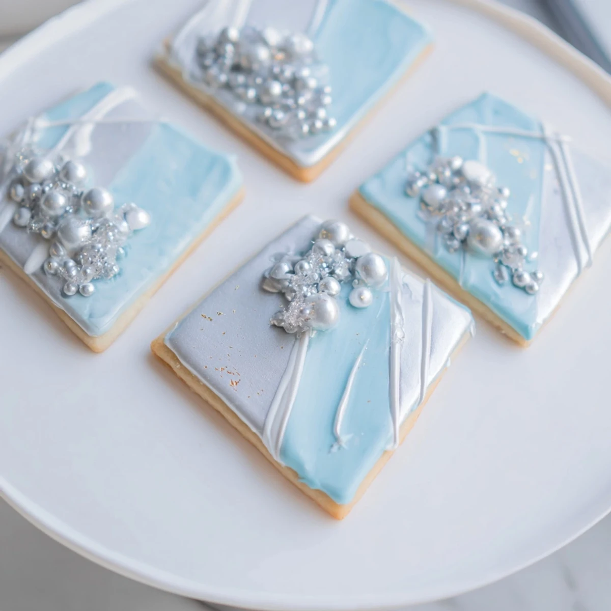 Sparkling Engagement Ring Diamond Dessert Tray, arranged beautifully with silver dragées and fresh berries.