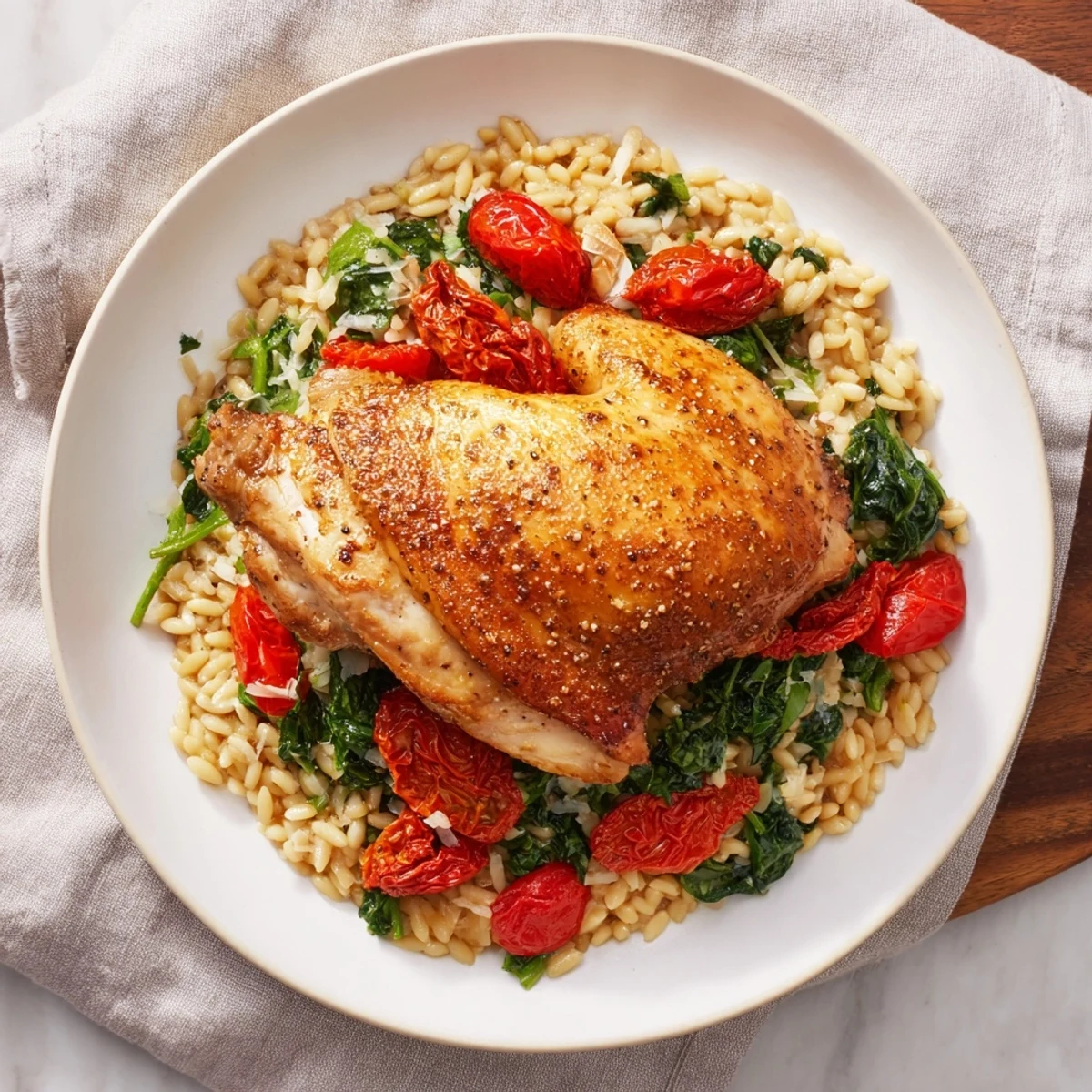Creamy Marry Me Chicken Orzo, featuring tender chicken and sun-dried tomatoes, a perfect one-pot meal.