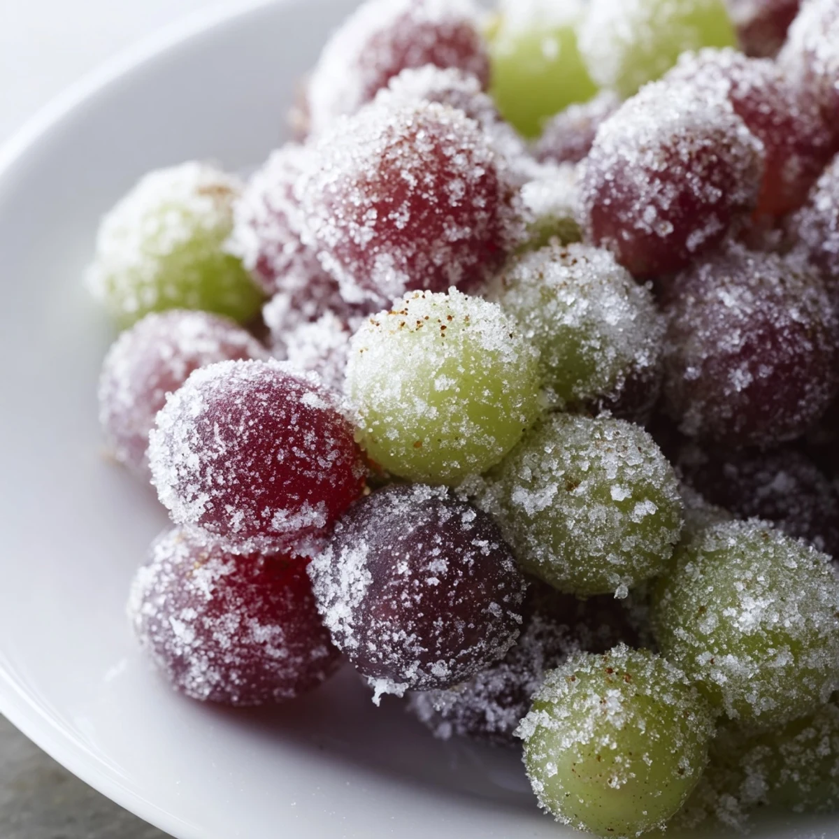 Frozen grapes, shiny and icy, are a simple, delicious, and refreshing summer snack.