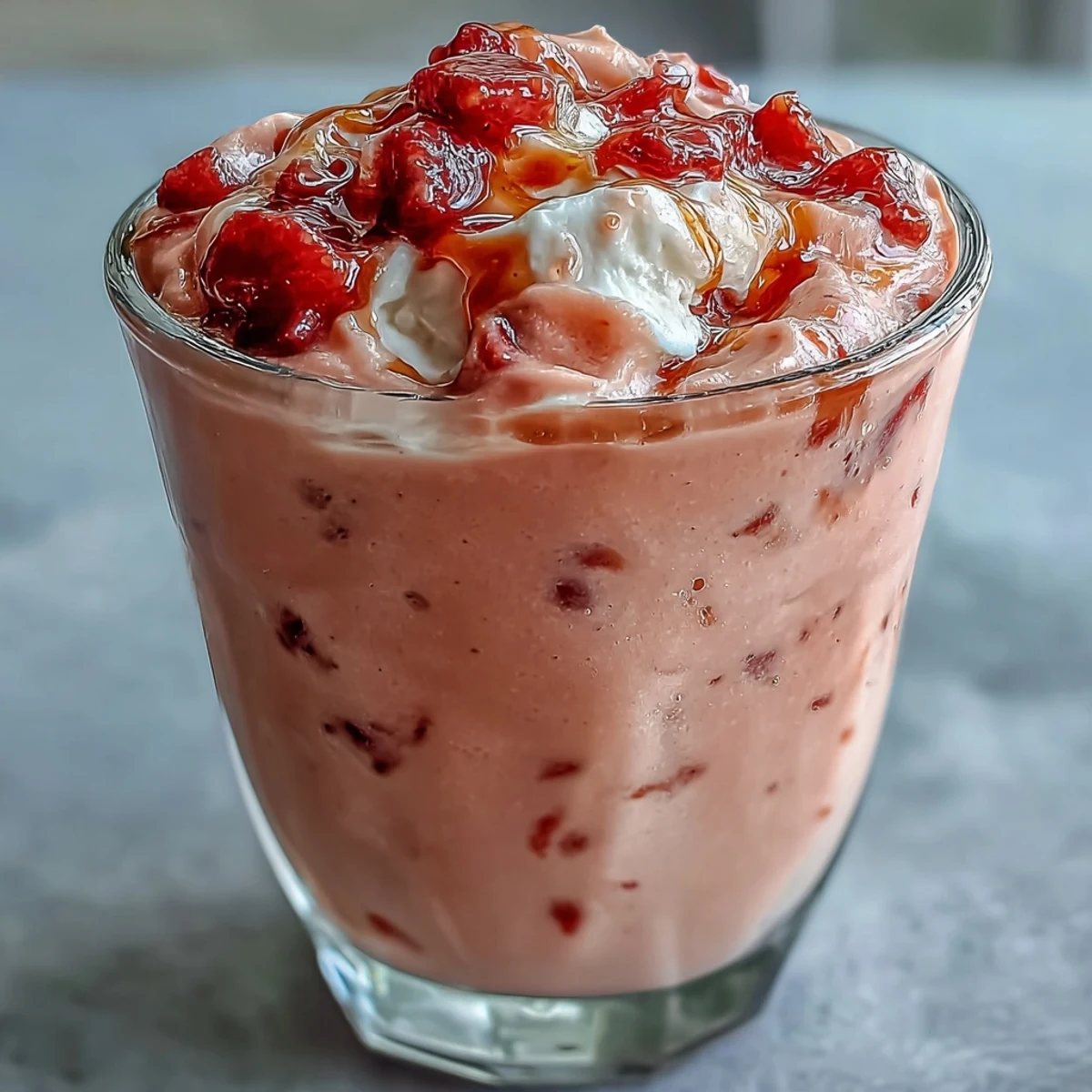 Ein erfrischender Guava Juice Smoothie mit cremigem Joghurt und Honig, perfekt für den Sommer.