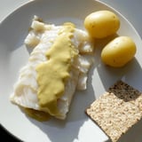 Norwegischer Lutefisk mit Senf