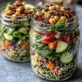 Gesunde Sommer-Mason Jar Salate