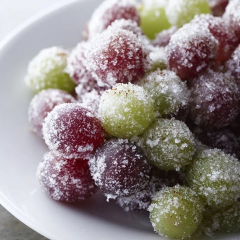 Frozen grapes, shiny and icy, are a simple, delicious, and refreshing summer snack.