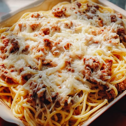 Tinis cremige gebackene Spaghetti