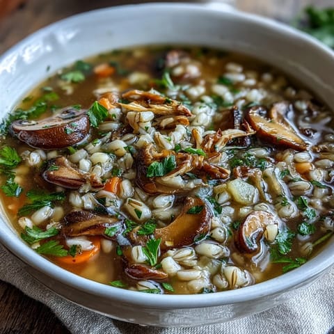 Pilz-Gersten-Suppe