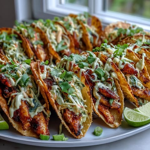 Crispy Chicken Wonton Tacos gefüllt mit ingwer-mariniertem Hähnchen, Rotkohl und Karotten, garniert mit frischer Koriander.