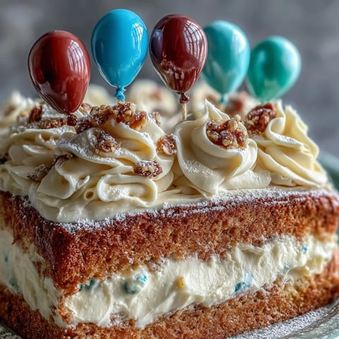 Zweistufiger Vanillekuchen mit Ballons #285