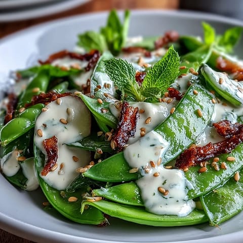 Zuckerschoten Radieschen Frühlingssalat Tahini #303
