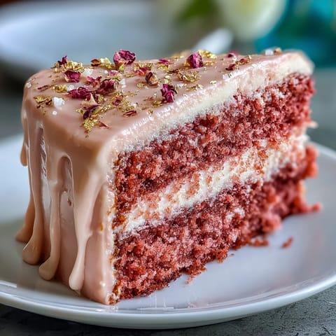 Rosé Velvet Kuchen mit Gold #313