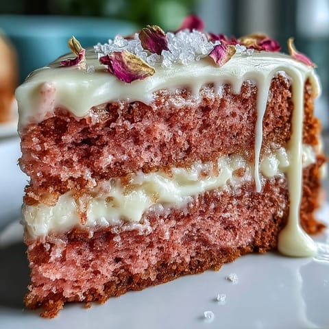 Rosé Velvet Kuchen mit Golddrip #308