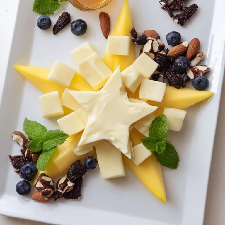 Vibrant Shooting Star Snack Board features an array of cheeses, fruits, and crackers perfect for parties.