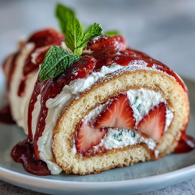 Das dessert zeigt goldene crepes, luftige schwammtuchen und erdbeerstreifen, ideal für festliche portionen nach dem rezept.