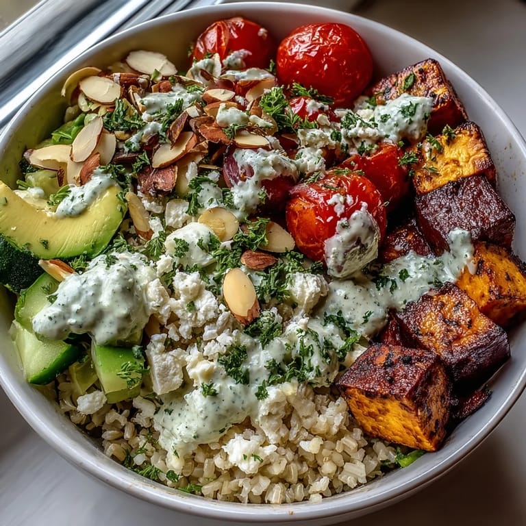 Hearty Customizable Grain Bowl featuring roasted sweet potatoes, chickpeas, and vibrant greens, ready to enjoy.