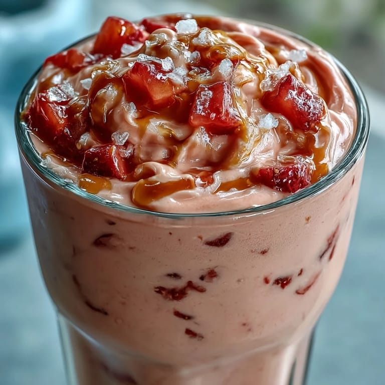 Der cremige Guava Juice Smoothie mit gefrorenen Früchten und Honig wird in Gläsern serviert.