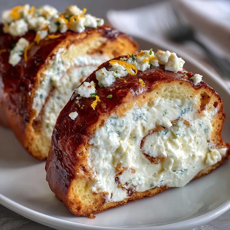Süße Ricotta-Torte mit frischem Zitronenabrieb und goldener Kruste.