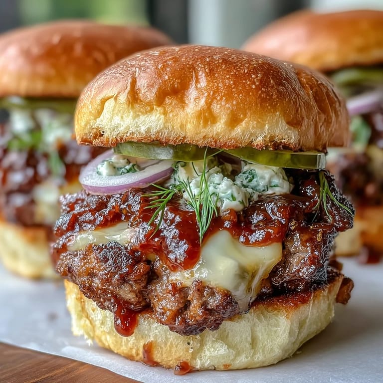Knusprige, saftige Burger-Slider mit Geheimsoße und frischem Gemüse für den perfekten BBQ-Moment.