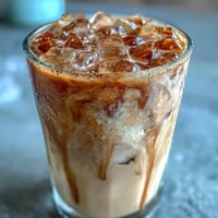 Erfrischender, cremiger und leicht gewürzter Eiskaffee mit braunem Zucker, Hafermilch und einer Prise Zimt – wie der geheime Favorit von Starbucks.